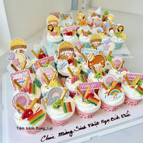 Set bánh cupcake có nhân hoa quả 20c - Bé gái