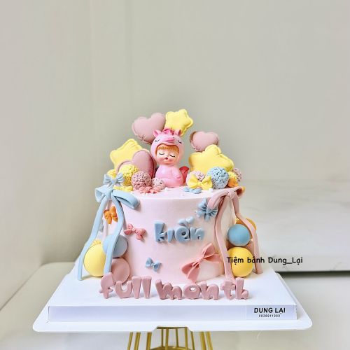 Bánh bé gái tuổi ngựa tone hồng sz 16 - Bé gái