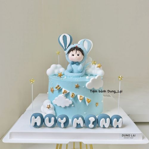 Bánh bé rắn tone xanh sz 16 - Bé trai