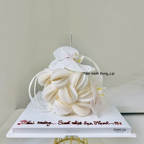 Bánh hoa giấy gạp nghệ thuật hoa lan sz 16 1/2 - Bé gái