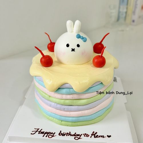 Bánh sắc màu bé thỏ sz 16 - Bé gái
