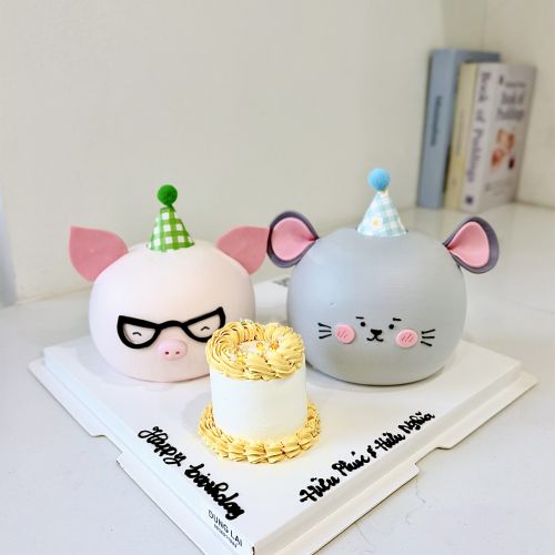 Set bánh tạo hình chuột và heo sz 12 - Tạo hình