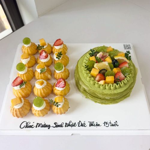 Set bánh crepe ngàn lớp matcha xoài dừa và 15 su kem