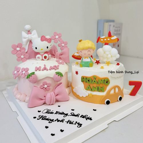Set bánh hello kitty và hoàng tử bé sz 16